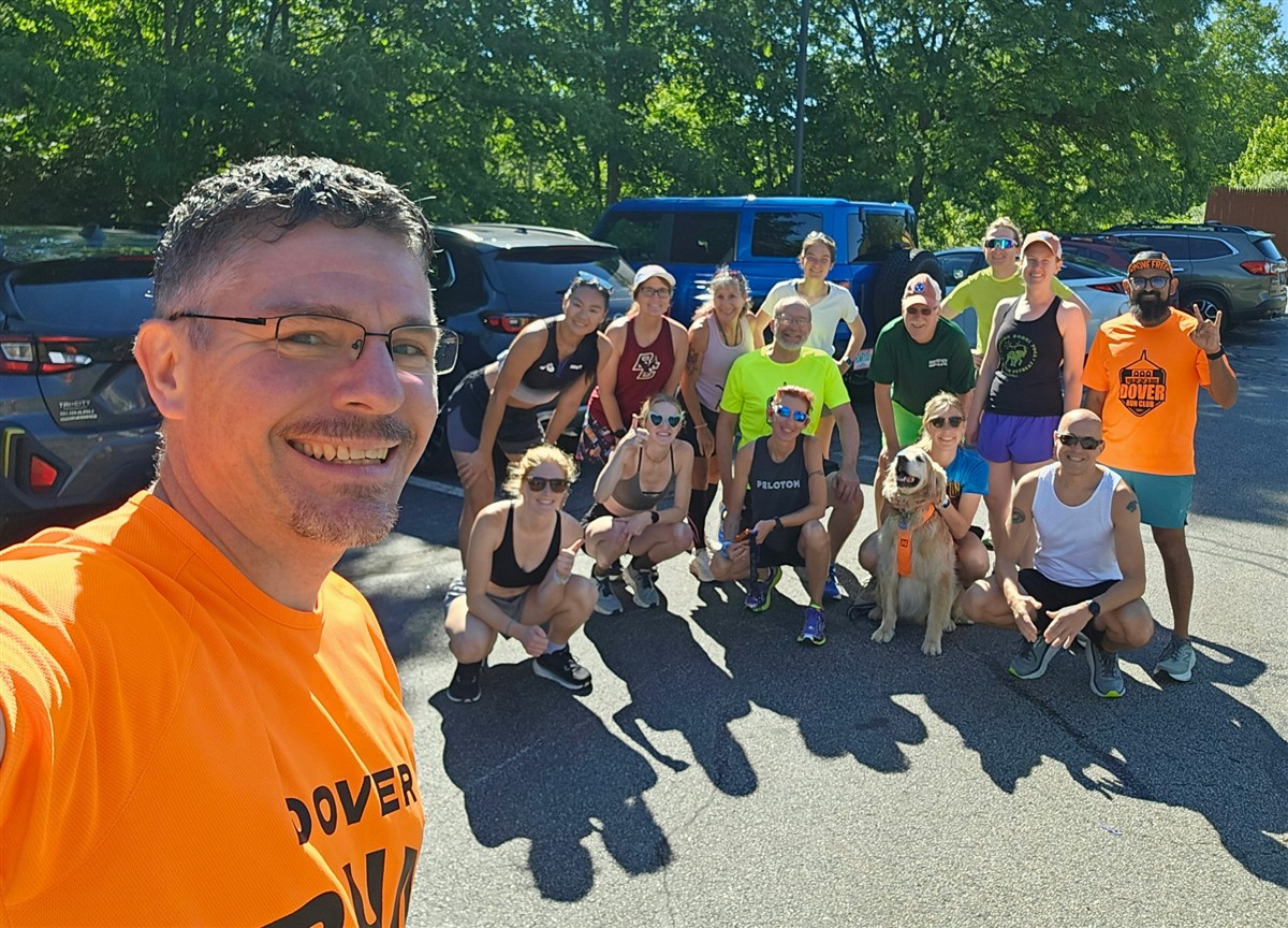 Dover Run Club members gathered for the Father's Day 5K group photo