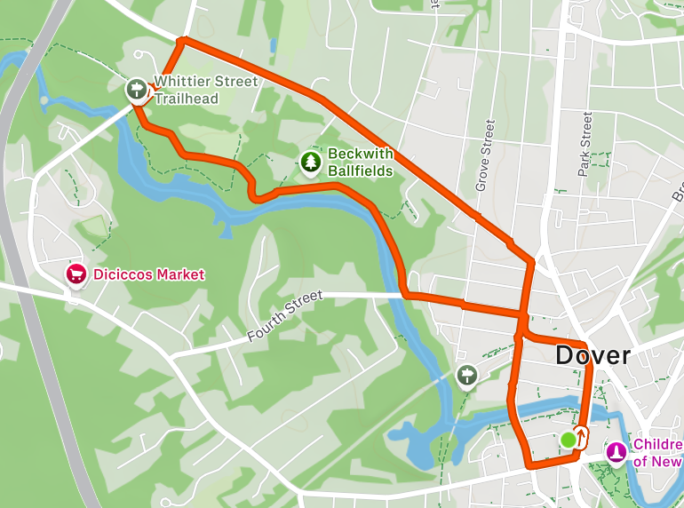 Map for DCT Community Trail 3 Mile