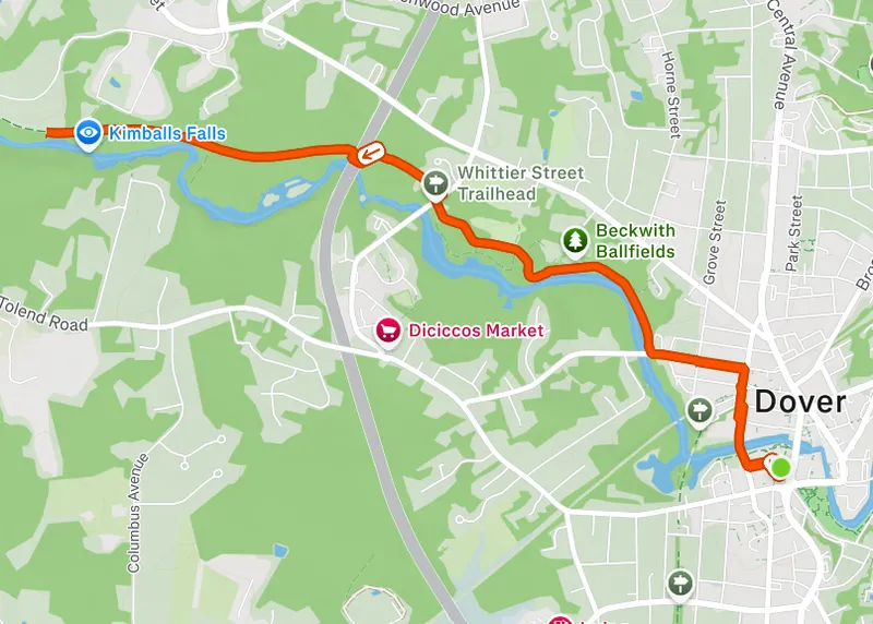 Map for DCT Community Trail 5 Mile