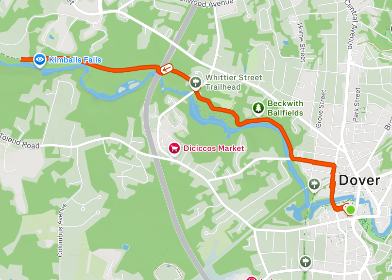 Map for DCT Community Trail 5 Mile