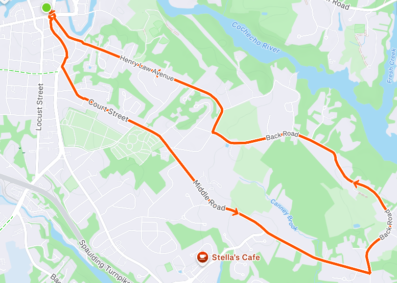 Map for Red's 5 Mile